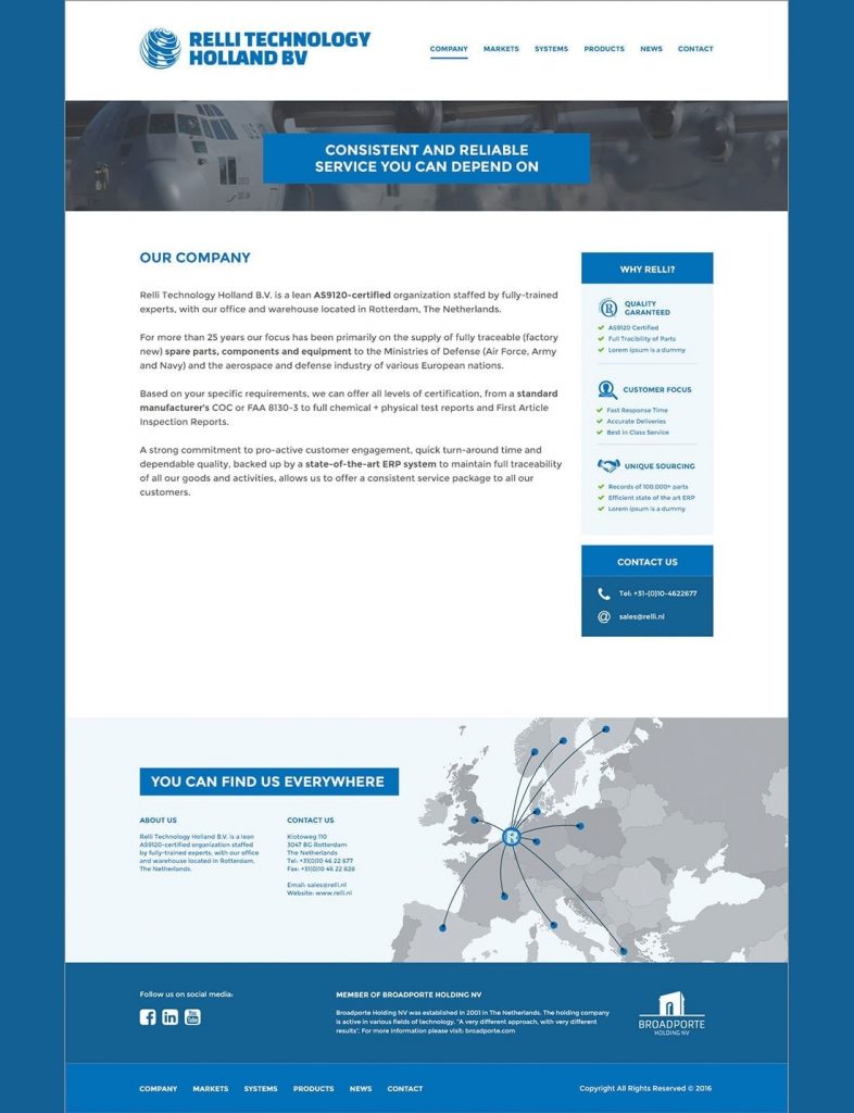 Relli Technology webdesign company page