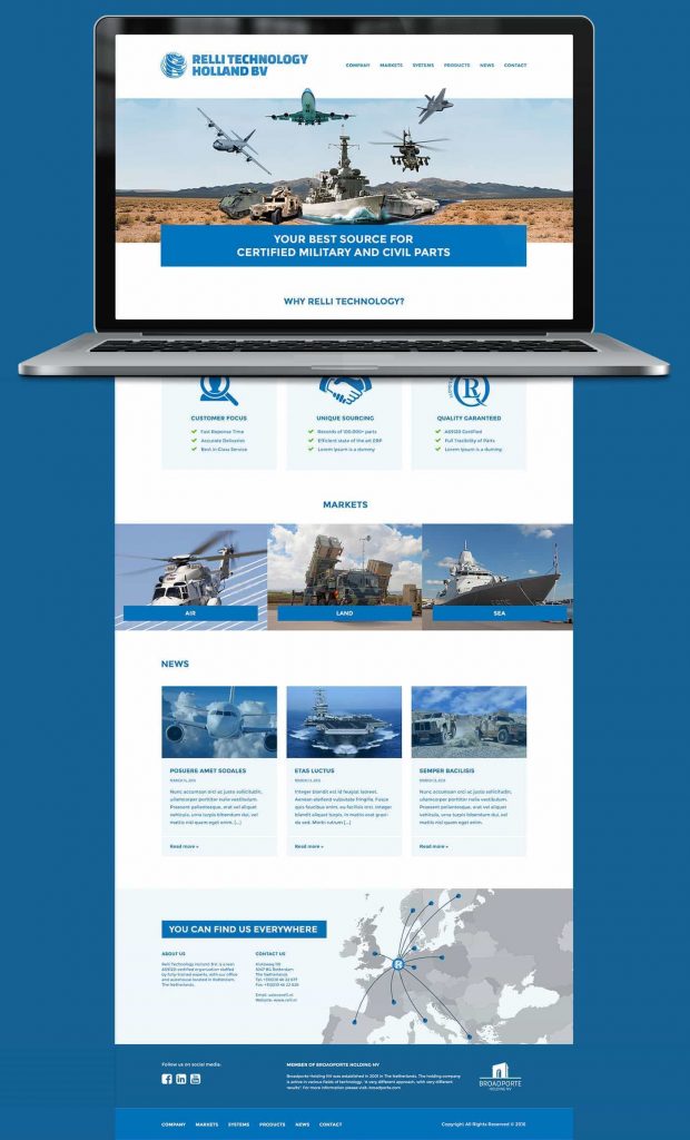Relli Technology webdesign homepage