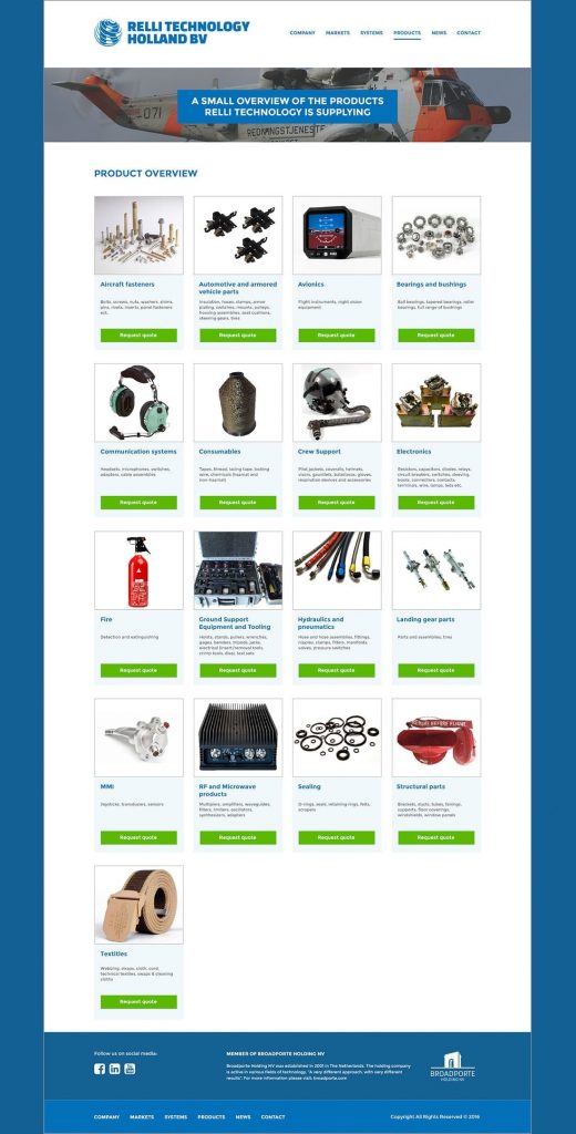 Relli Technology webdesign product page